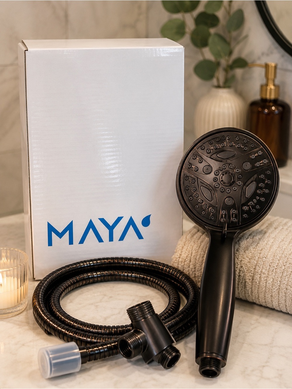 Maya Bronze Multi-Function Shower Head Set | Brand New in Box Spa Style Bathroom
